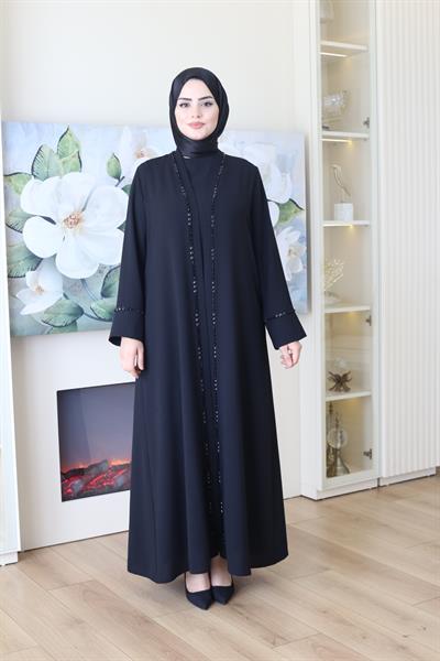 2035 كود 2035 بدلة عباية حجرية سوداء من حجر الممر المائي