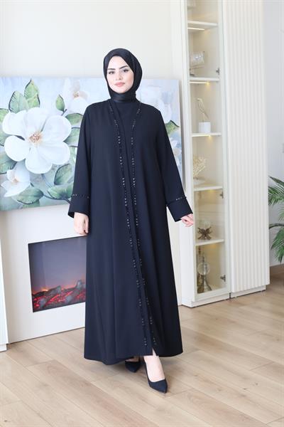 2035 كود 2035 بدلة عباية حجرية سوداء من حجر الممر المائي