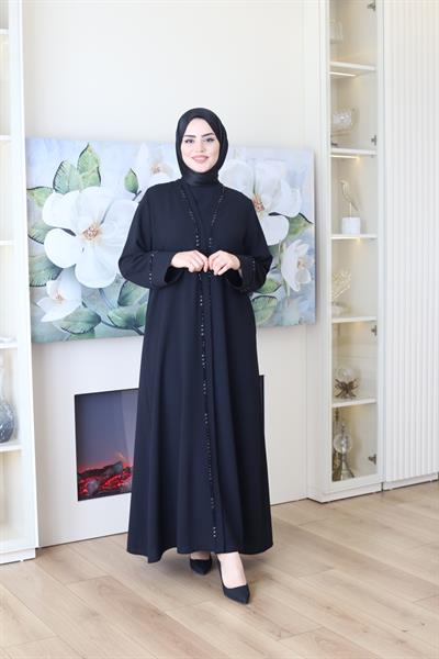 2035 كود 2035 بدلة عباية حجرية سوداء من حجر الممر المائي