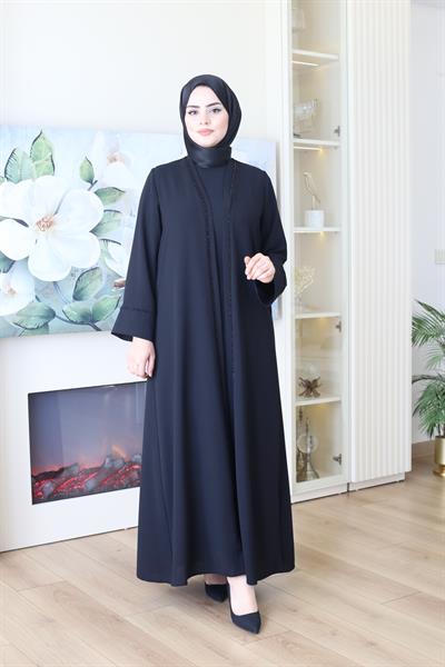 2043 بدلة عباية مطرزة بالخرز 2043 كود التطريز بالخرز