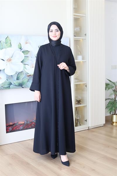 2043 بدلة عباية مطرزة بالخرز 2043 كود التطريز بالخرز