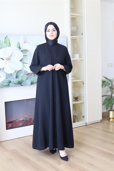 2043 بدلة عباية مطرزة بالخرز 2043 كود التطريز بالخرز