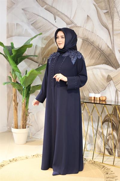 2049 CODE ÉPAULES MARGUERITE GUIPURE ABAYA SUIT