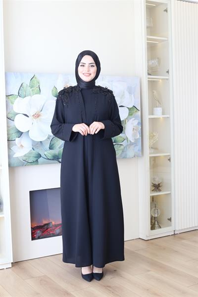 2049 CODE ÉPAULES MARGUERITE GUIPURE ABAYA SUIT