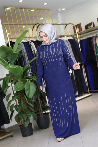 2099 CODE CRÊPE TAŞLI ELBİSE