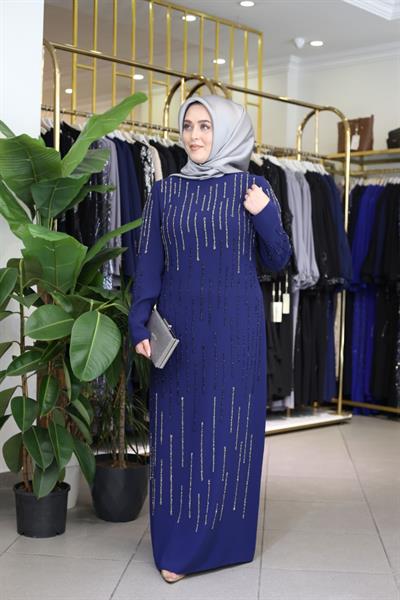 2099 CODE CRÊPE TAŞLI ELBİSE