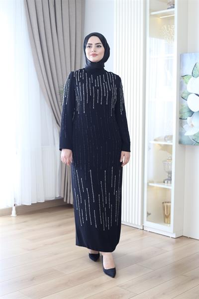 2099 CODE CREPE TAŞLI ELBİSE