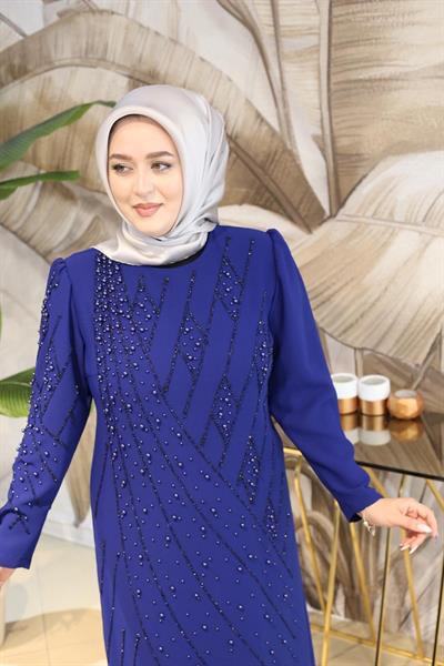 2100 CODE CAST PEARL EMBROIDERED EVENING DRESS