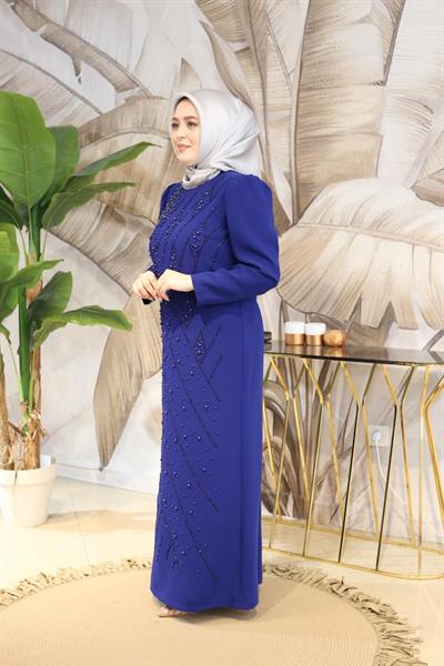 2100 CODE CAST PEARL EMBROIDERED EVENING DRESS