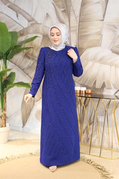 2100 CODE CAST PEARL EMBROIDERED EVENING DRESS