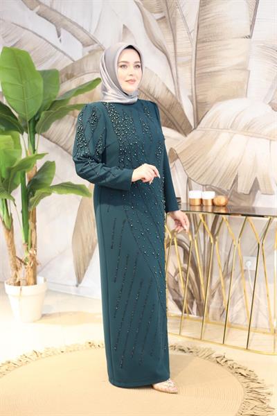 2100 CODE CAST PEARL EMBROIDERED EVENING DRESS