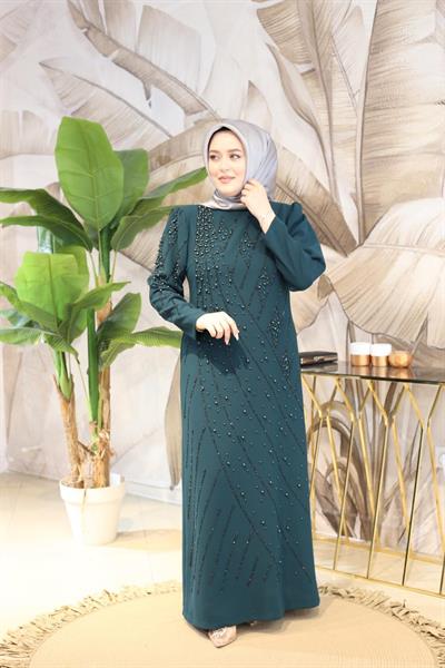 2100 CODE CAST PEARL EMBROIDERED EVENING DRESS