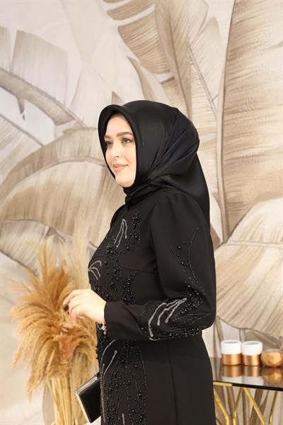 2102 CODE HALF LEAF EVENING DRESS WITH STONES