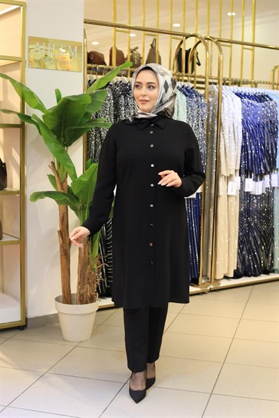 2106 CODE PLAIN BLACK TUNIC