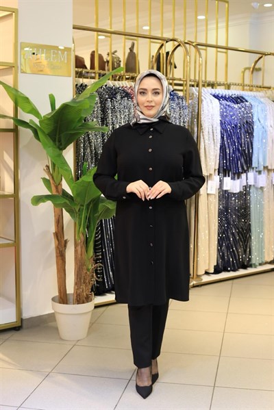 2106 CODE PLAIN BLACK TUNIC