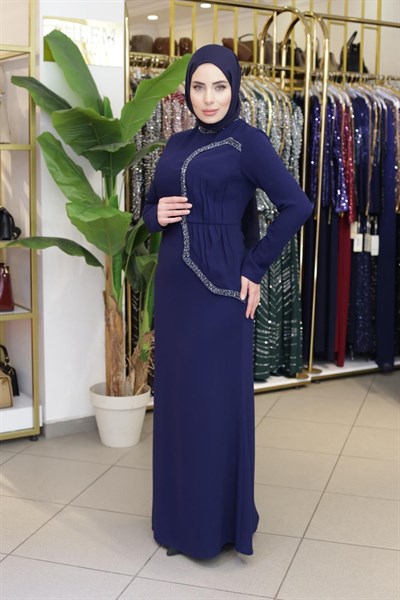 2130 KOD DRAPE DETAYLI ELBİSE