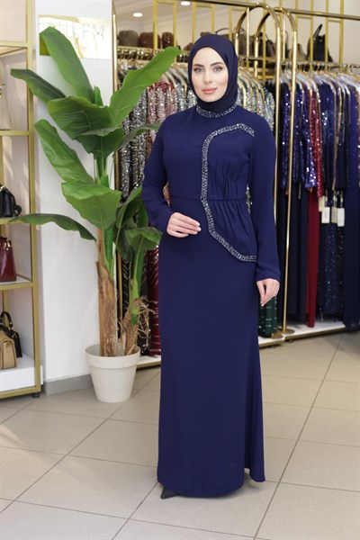 2130 KOD DRAPE DETAYLI ELBİSE