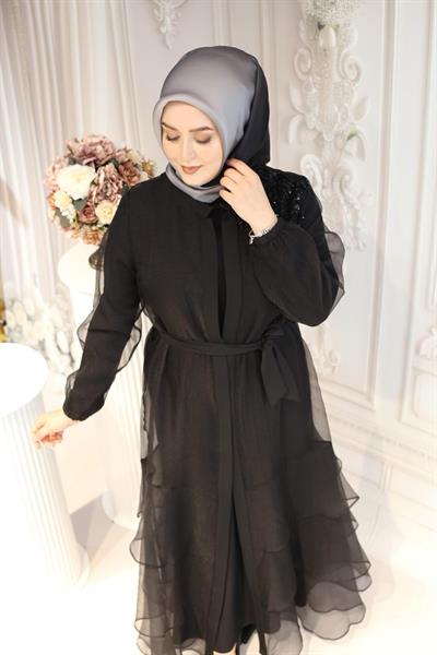2131 CODE ORGANZA SKIRT FOLDED ABAYA SET