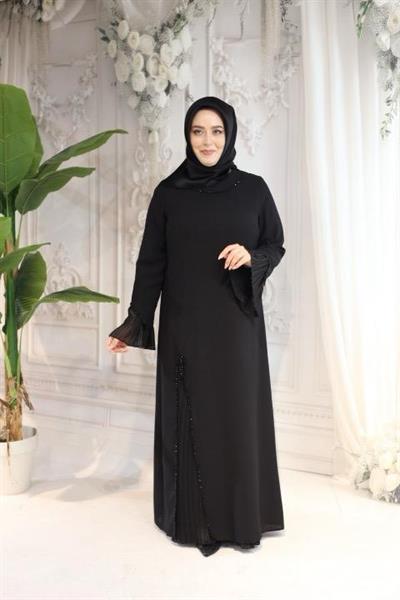 2143 KOD KOLLARI PİLELİ ELBİSE