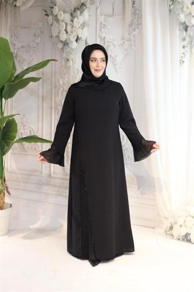 2143 KOD KOLLARI PİLELİ ELBİSE