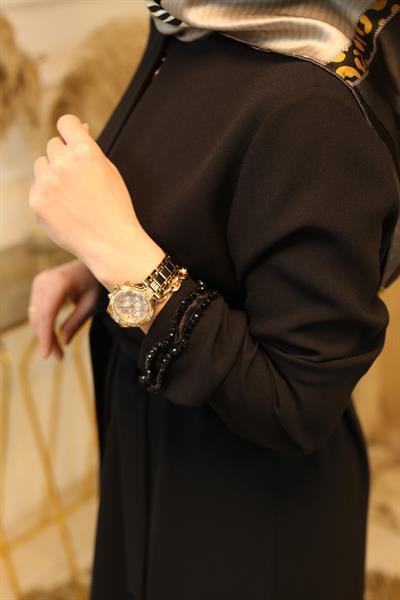 2166 CODE SKIRT AND SLEEVE BEAD EMBROIDERY ABAYA