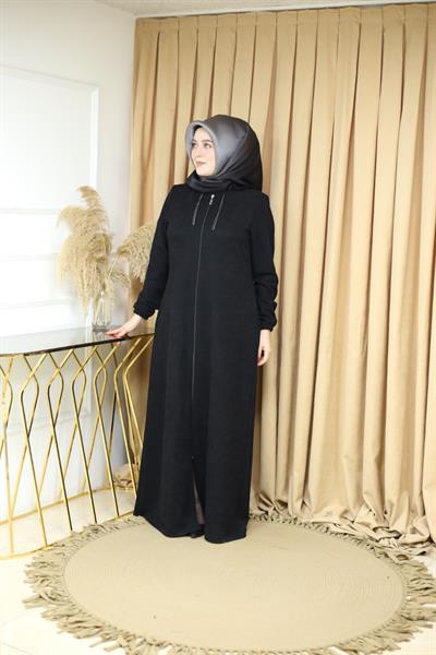2183 CODE CHENILLE ABAYA WITH HIDDEN ZIPPER