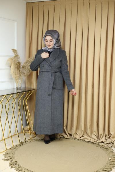 2195 CODE DOUBLE-BREASTED COLLAR CASHMERE COAT