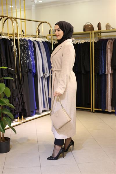 معطف كود 2195 كود بياقة مزدوجة الصدر من الكشمير