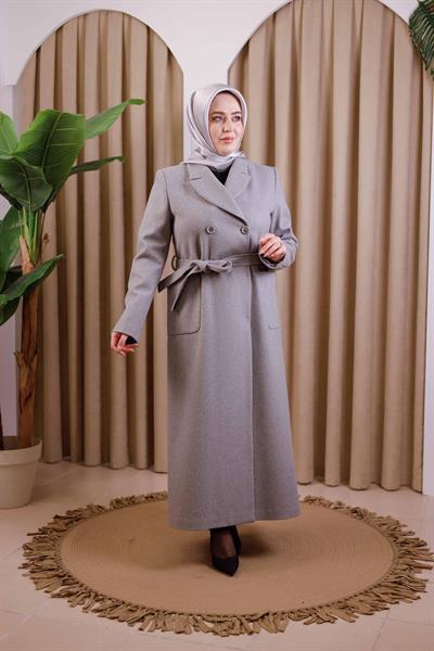 2195 CODE DOUBLE-BREASTED COLLAR CASHMERE COAT
