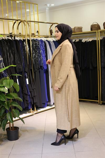 معطف كود 2195 كود بياقة مزدوجة الصدر من الكشمير