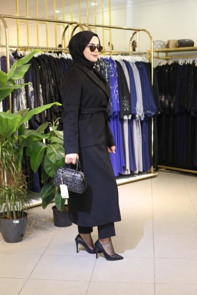 2195 CODE DOUBLE-BREASTED COLLAR CASHMERE COAT