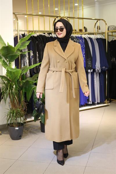 2195 CODE DOUBLE-BREASTED COLLAR CASHMERE COAT
