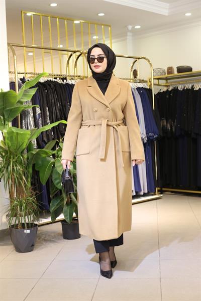 2195 CODE DOUBLE-BREASTED COLLAR CASHMERE COAT