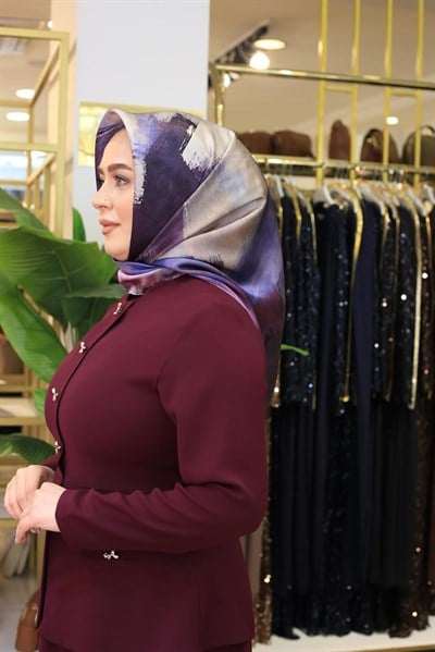 2302/30 KOD SOYUT FIRÇA DESEN LEVİDOR SURA İPEK EŞARP