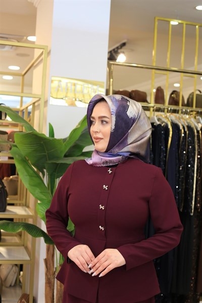 2302/30 KOD SOYUT FIRÇA DESEN LEVİDOR SURA İPEK EŞARP