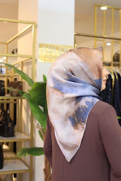 2302/42 KOD SOYUT FIRÇA DESEN LEVİDOR SURA İPEK EŞARP