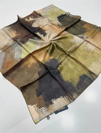 2302/50 KOD SOYUT FIRÇA DESEN LEVİDOR SURA İPEK EŞARP