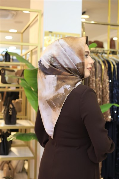 2302/70 KOD SOYUT FIRÇA DESEN LEVİDOR SURA İPEK EŞARP