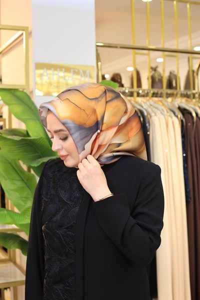 2306/2 KOD SOYUT ÇİÇEK DESEN LEVİDOR SURA İPEK EŞARP