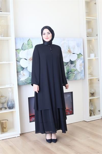 2402 CODE SKIRT RUFFLED CHIFFON ABAYA
