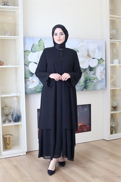 2402 CODE SKIRT RUFFLED CHIFFON ABAYA