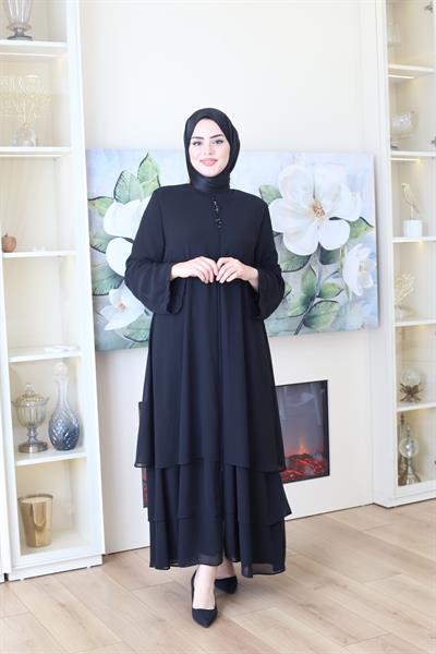 2402 CODE SKIRT RUFFLED CHIFFON ABAYA