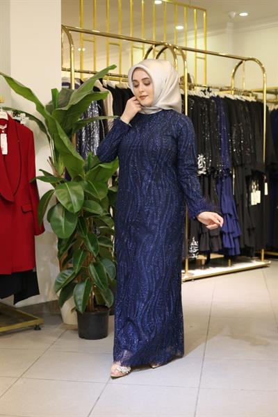 2409 KOD ELBİSE LACİVERT