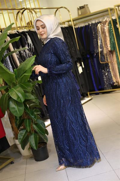 2409 KOD ELBİSE LACİVERT