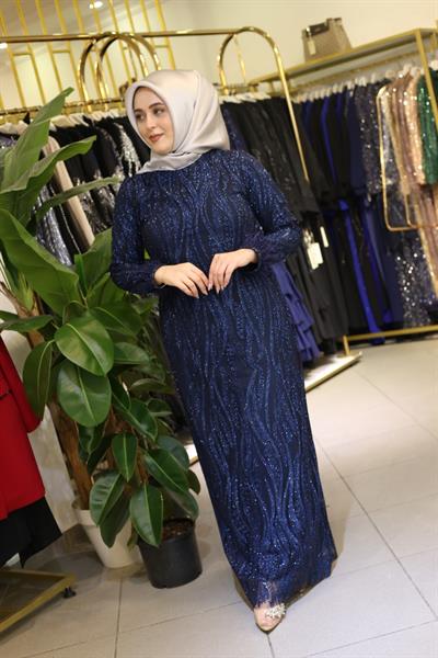 2409 KOD ELBİSE LACİVERT