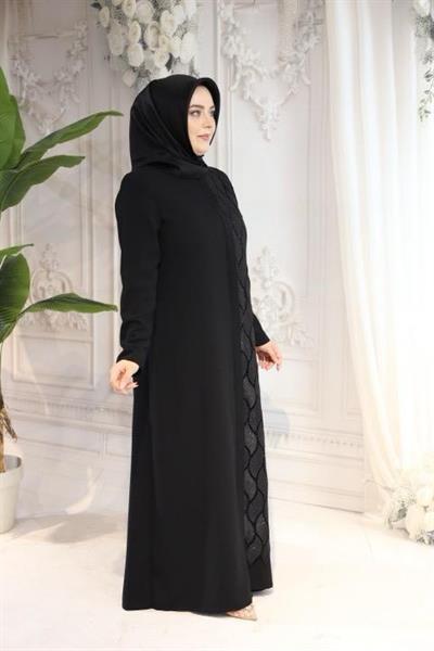 2506 CODE SILICONE ONE SIDE GUIPURE ABAYA