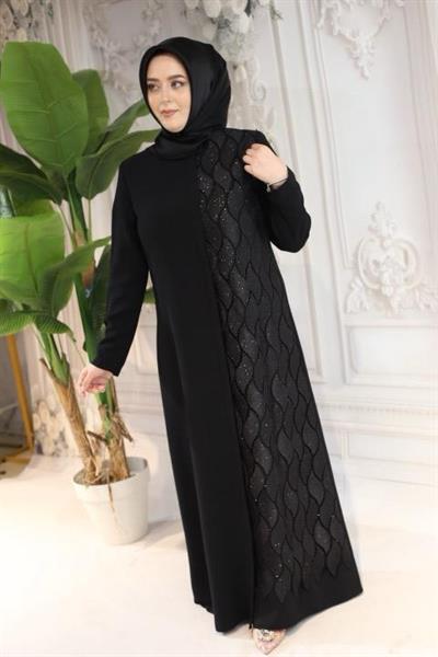 2506 CODE SILICONE ONE SIDE GUIPURE ABAYA
