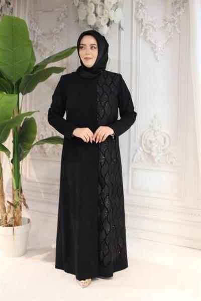 2506 CODE SILICONE ONE SIDE GUIPURE ABAYA