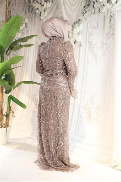 2510 CODE ÄRMEL VOLANT PAILLETTEN ABENDKLEID