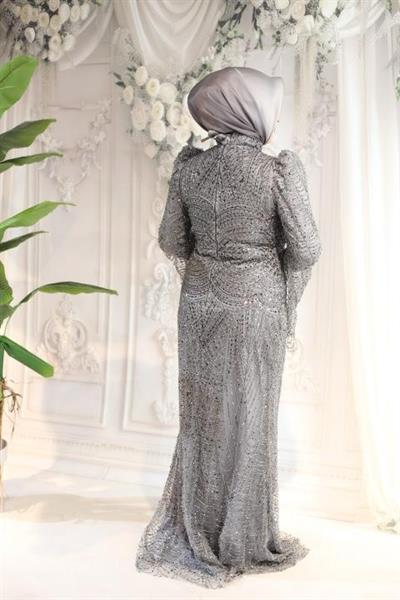 2510 CODE ÄRMEL VOLANT PAILLETTEN ABENDKLEID
